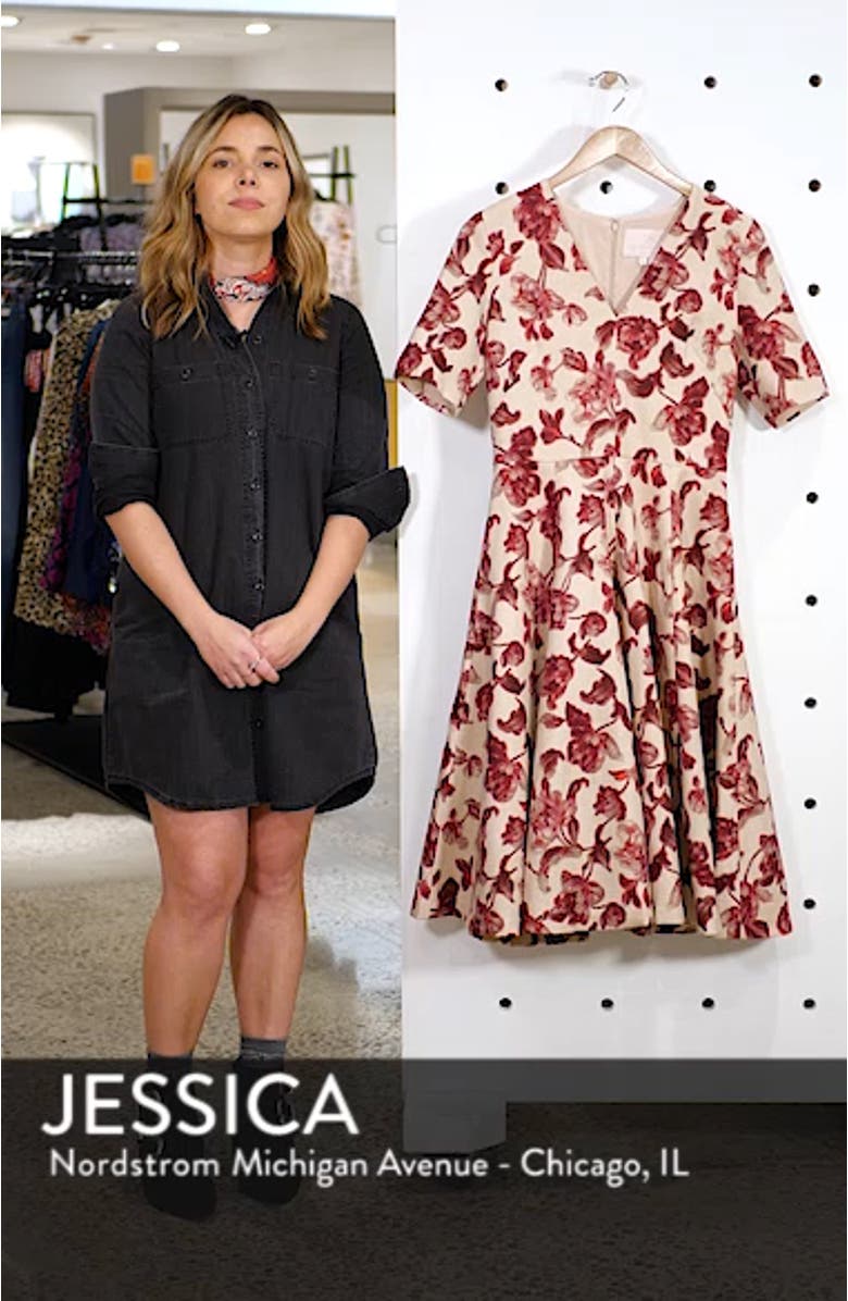 Edith Floral Print A-Line Dress, sales video thumbnail