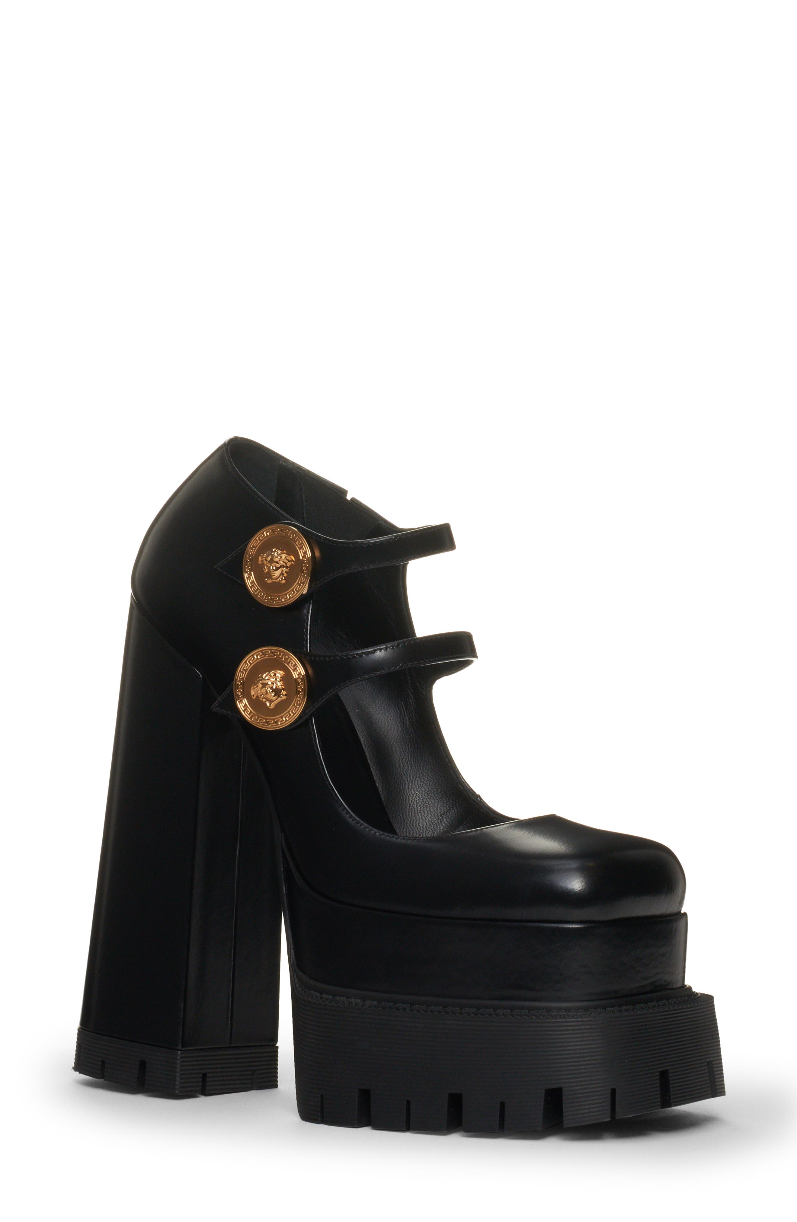 Versace Medusa Platform Mary Jane Pump, Main, color, 