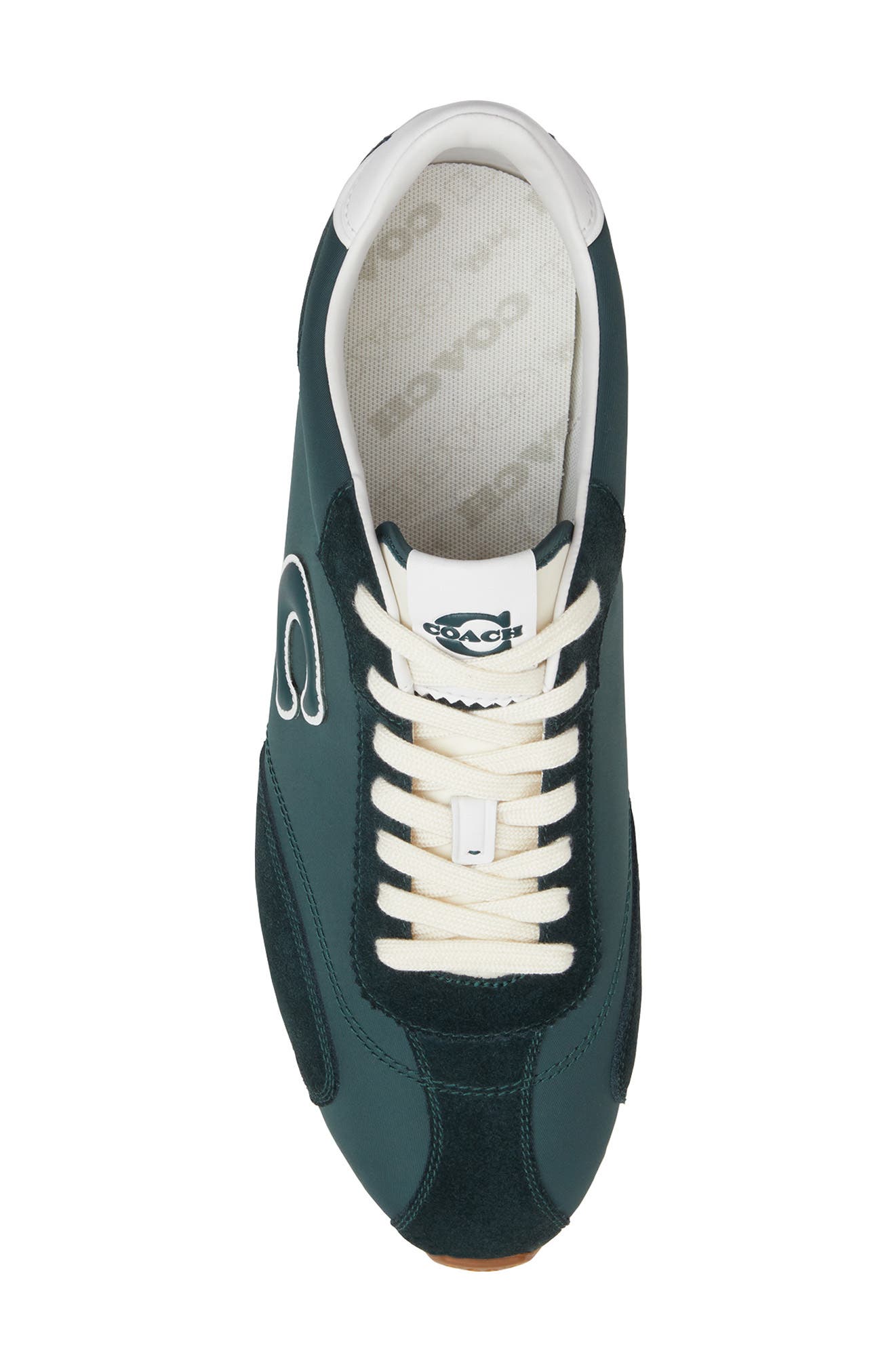 COACH Logo Mixed Media Sneaker, Alternate, color, Teal/ Optic White