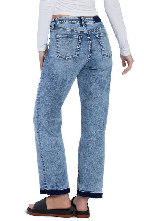 Hint Of Blu Release Hem Straight Leg Jeans In Majestic Blue