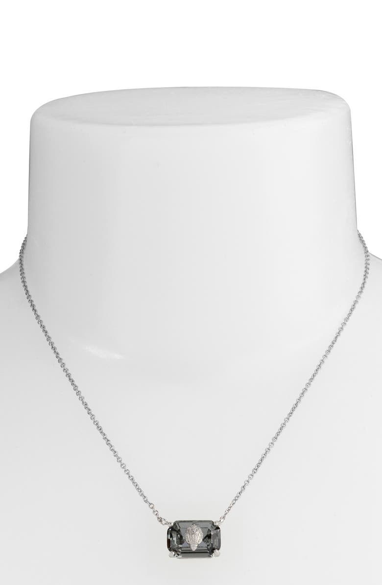 Kurt Geiger London Emerald Cut Crystal Pendant Necklace, Alternate, color, 