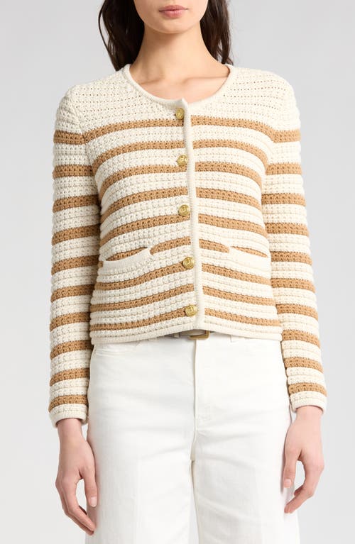 Paige Oberon Stripe Cotton Blend Cardigan