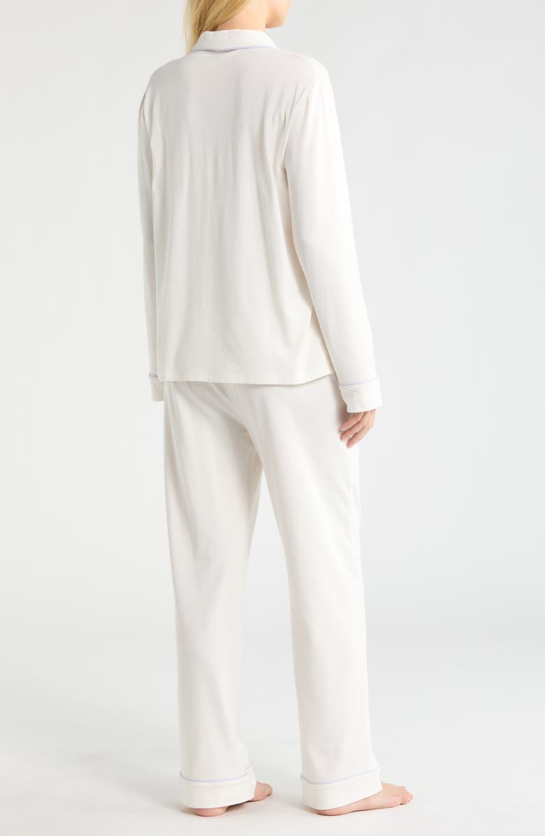 Lunya Slumberknit<sup>™</sup> Pajamas, Alternate, color, Lunar White/Quiet Lilac