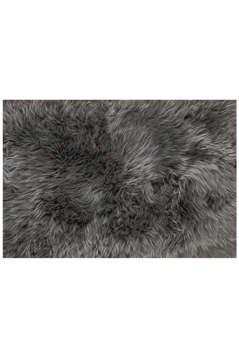 New Zealand Rectangular Sheepskin Throw, Alternate, color, GREY