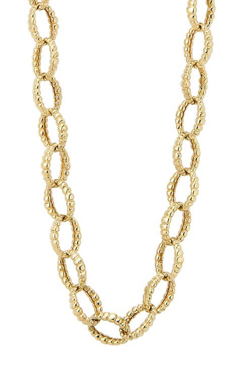 Caviar Gold Fluted Oval Link Necklace