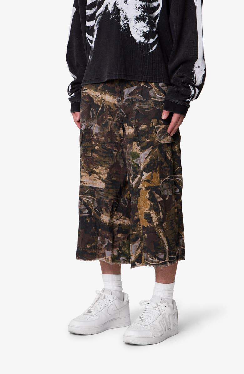 mnml Extralong Cargo Shorts, Alternate, color, Forest Camo