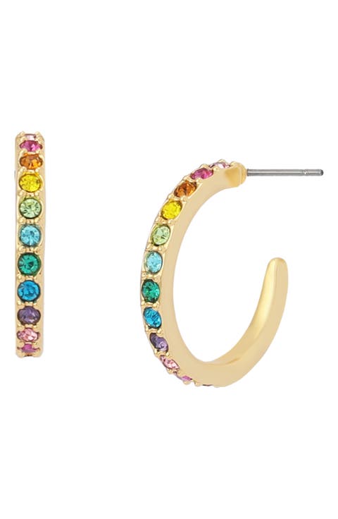 Small Pavé Huggie Hoop Earrings