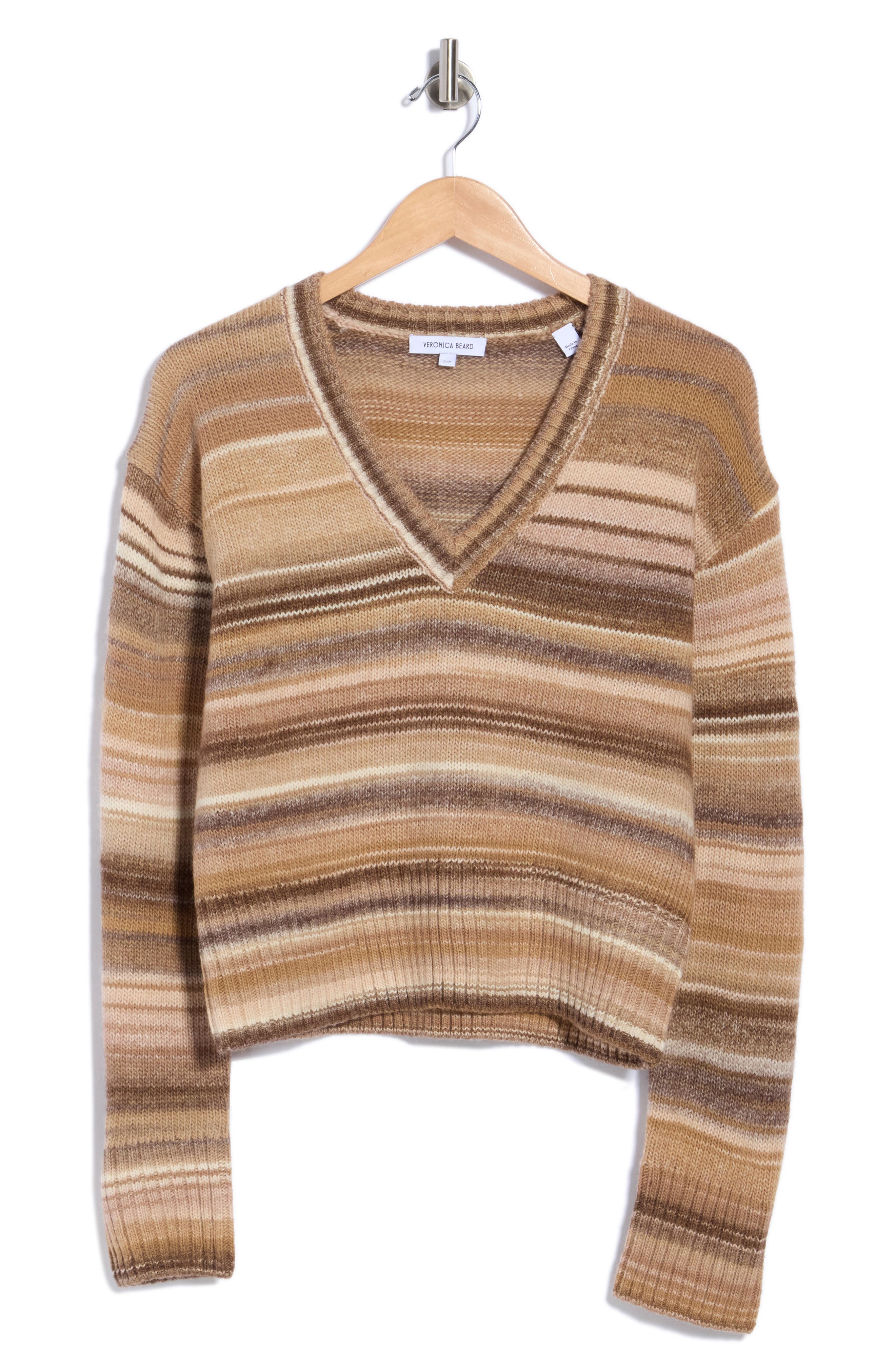 Diora Stripe V-Neck Sweater