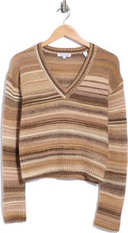Veronica Beard Diora Stripe V-Neck Sweater