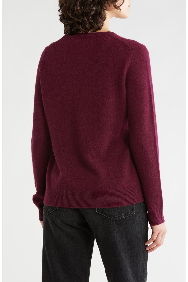 Cashmere V-Neck Sweater, Alternate, color, BURGUNDY FIELD
