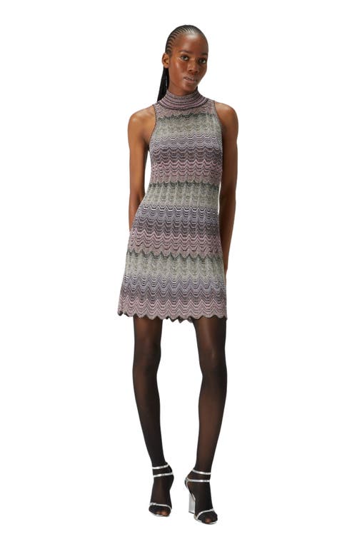 Missoni High-neck Sleeveless Zig-zag Patterned Dress In Multicoloured 1