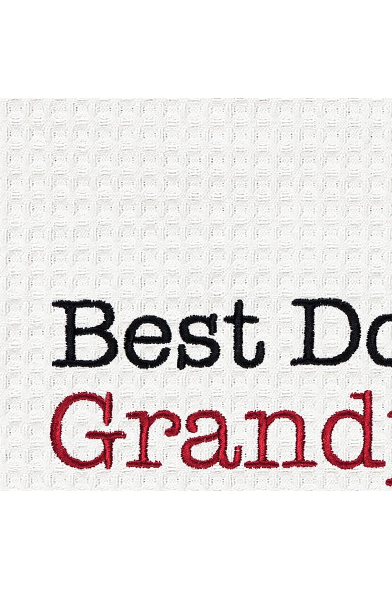 Dog Grandpa Kitchen and Bathroom Embroidered Waffle Hand Towel, Alternate, color, Black