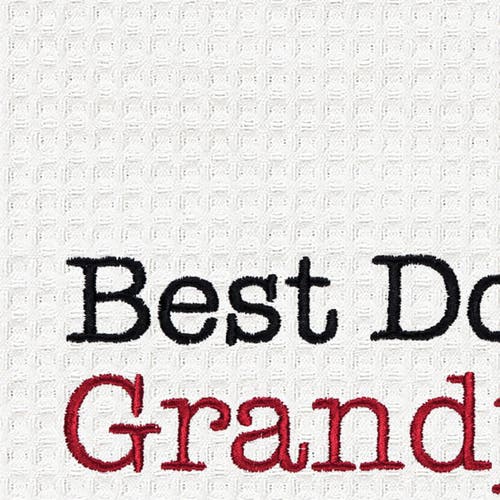 C & F Home C&f Home Dog Grandpa Kitchen And Bathroom Embroidered Waffle Hand Towel In White