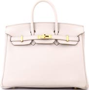 Pre-Owned Hermes Birkin Handbag Light Togo with Gold Hardware 25