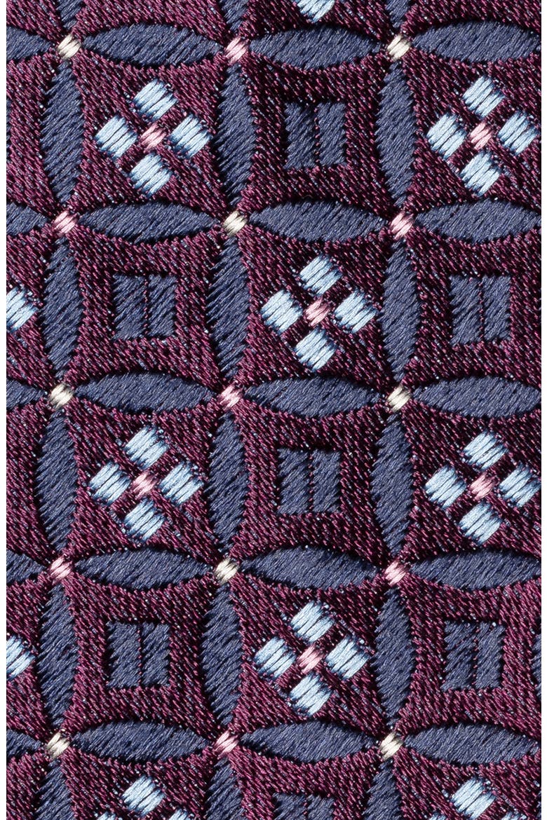 Floral Medallion Silk Tie, Alternate, color, DARK PURPLE