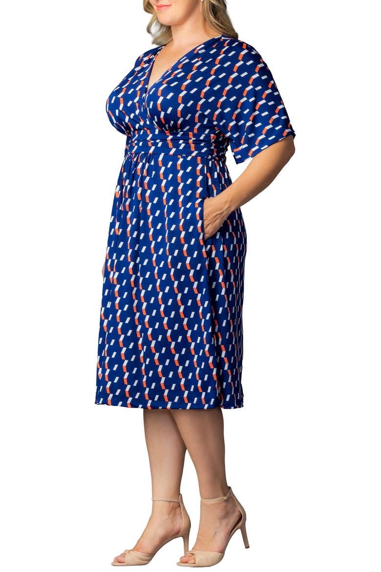 Gia Floral Midi Dress, Alternate, color, NAVY MULTI