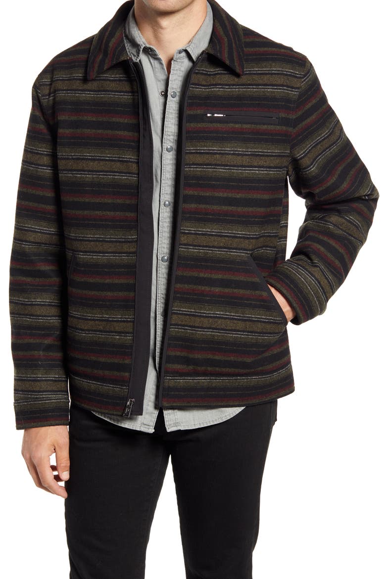 Mt. Hood Stripe Jacket, Main, color, BLACK/ OLIVE STRIPE