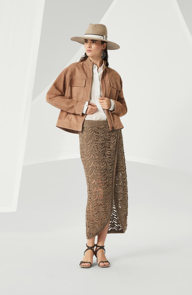 Brunello Cucinelli Foliage Lace skirt, Alternate, color, 