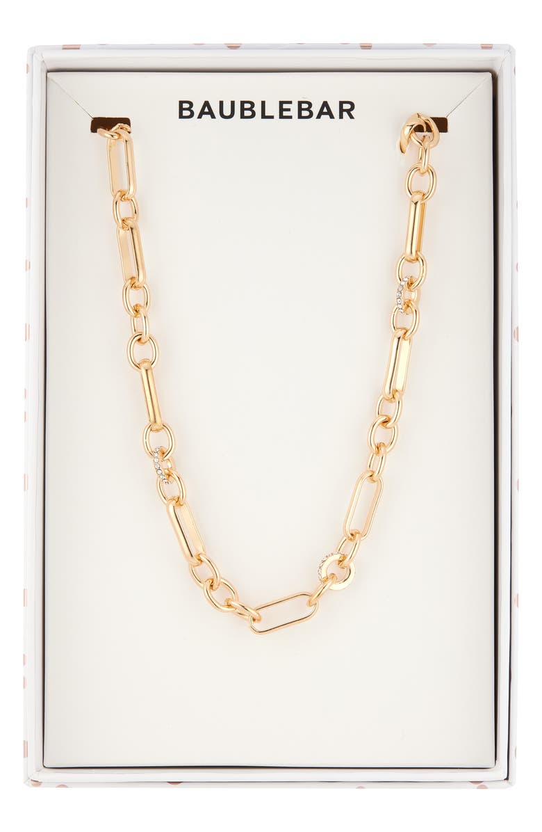 BaubleBar Chain Link Necklace, Main, color, Gold