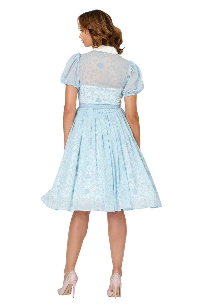 Unique Vintage 1950s Short Sleeve Collared Hollie Swing Dress, Alternate, color, Light Blue