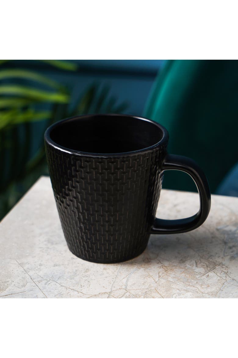 Abigael Stoneware 4-Piece Mug Set, Alternate, color, Black