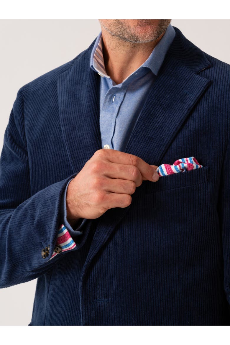 Premium Blend Corduroy Blazer, Alternate, color, Blue