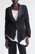 Undercover Wavy Sateen Trim Wool Stretch Twill Jacket