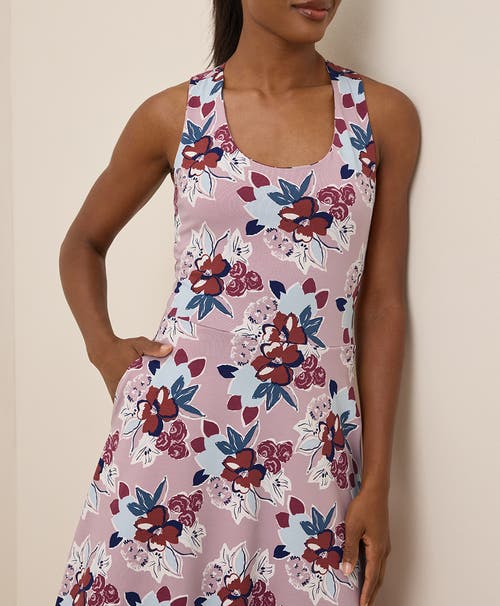 Pact Organic Cotton Fit & Flare Open Back Maxi Dress In Pink