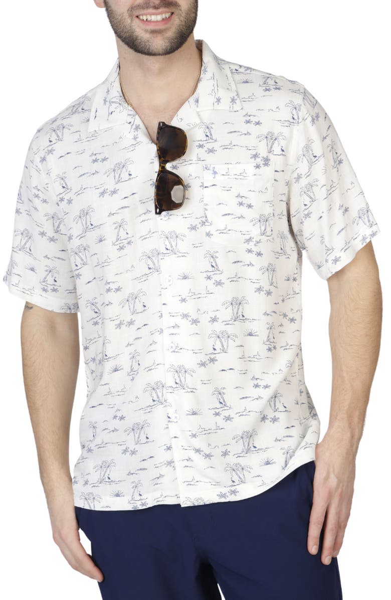 TailorByrd Palm Tree Camp Shirt, Alternate, color, 