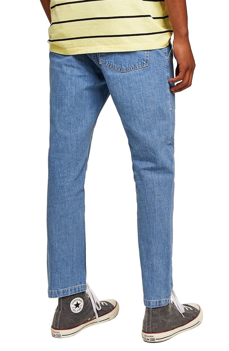 Topman Tapered Fit Denim Jogger Pants, Alternate, color, 