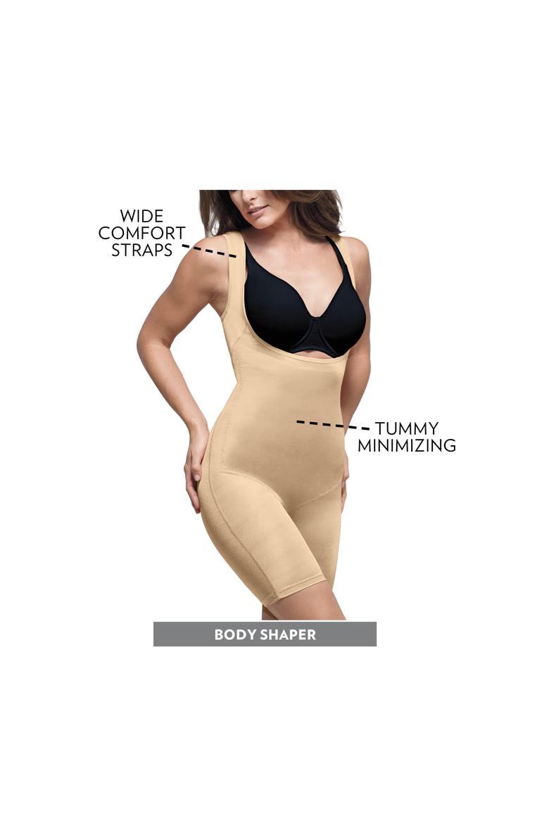 Power Shaper Firm Control Wear Your Own Bra Body Shaper, Alternate, color, BLACK