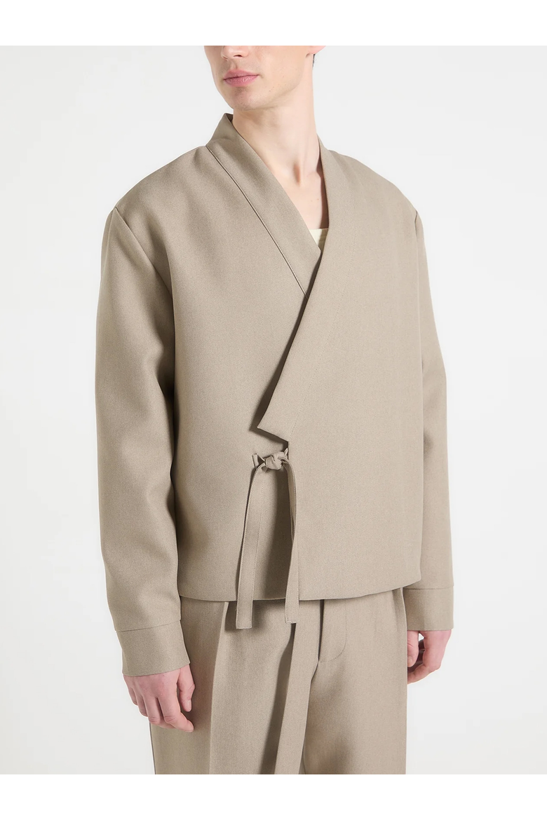 Robin Textured Wrap Jacket, Alternate, color, Beige