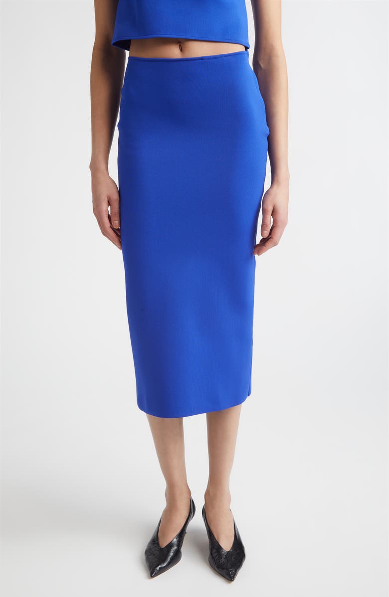 Jil Sander Technical Midi Sweater Skirt, Main, color, Bluebell