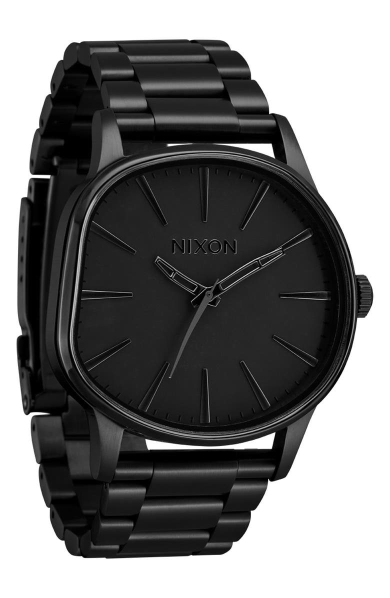 Nixon Sentry Wobble Bracelet Watch, 42mm, Alternate, color, All Black / Black