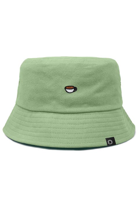 Womens Lil Coffee Cotton Bucket Hat