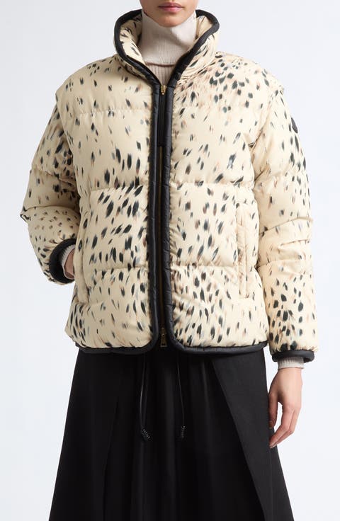 Rayonnant Animal Print Quilted Puffer Jacket