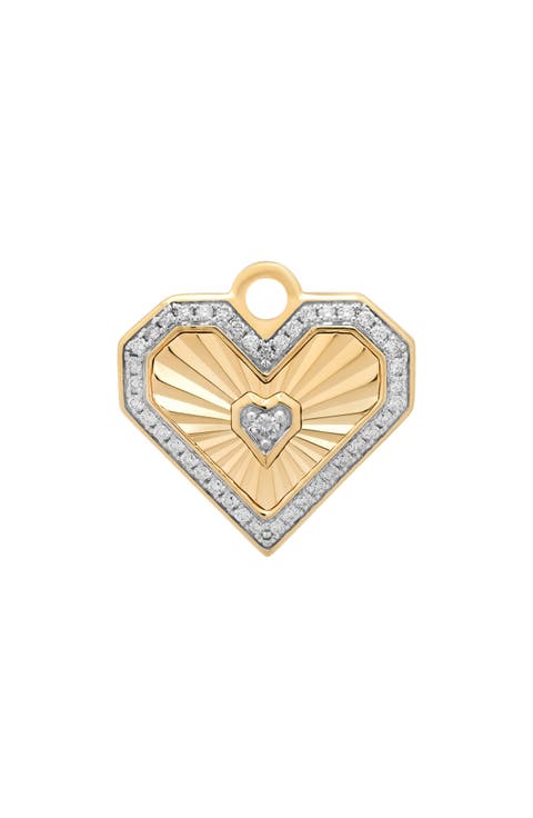 Nantucket 18K Gold Diamond Heart Charm