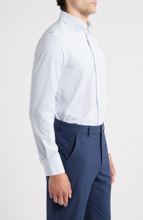 Mizzen + Main Mizzen+main Leeward Trim Fit Micropattern Stretch Button-up Shirt