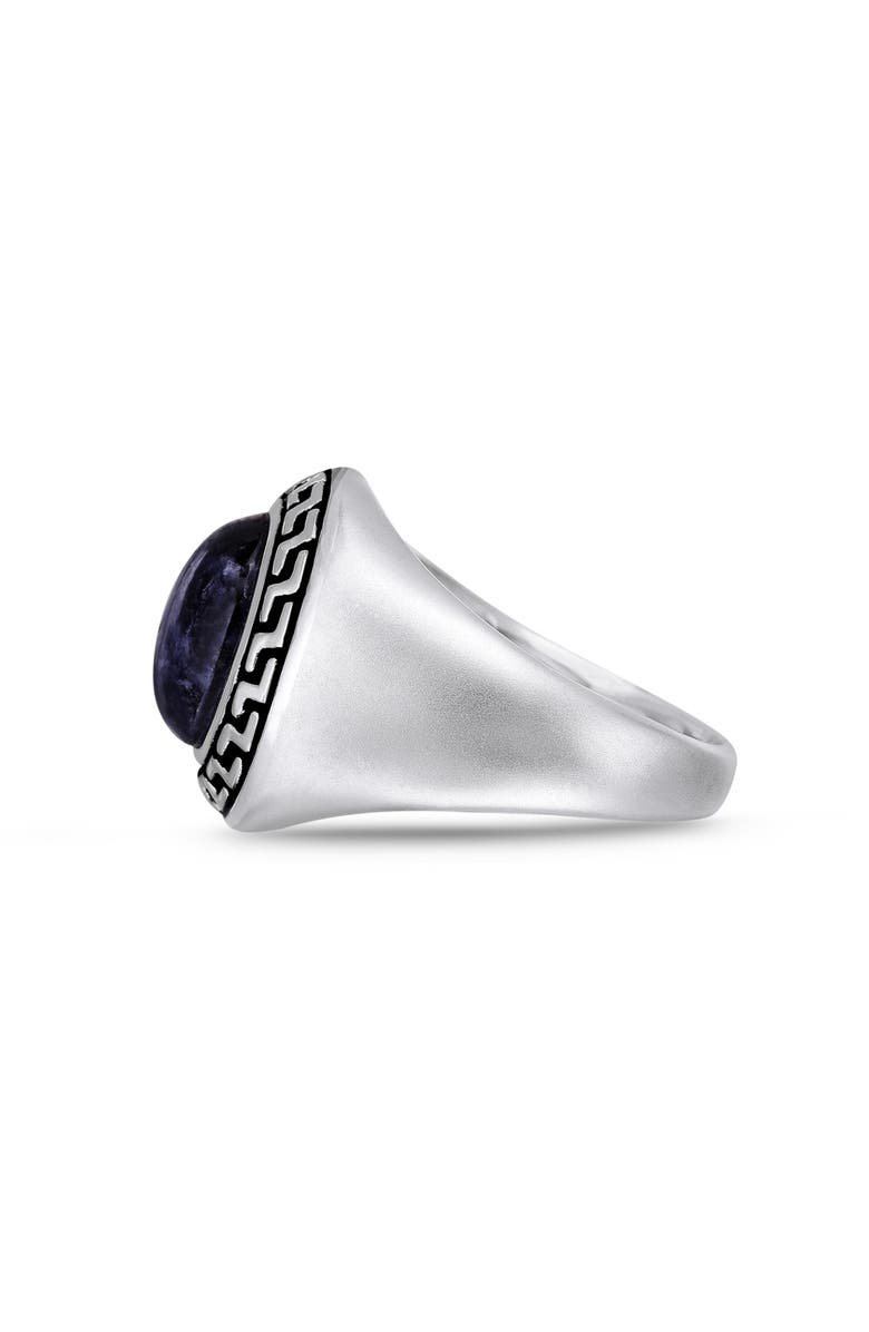 LuvMyJewelry Dark Blue Sodalite Sterling Silver Signet Men Ring, Alternate, color,
