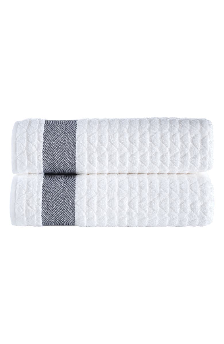 Brooks Brothers Herringbone Cotton Bath Towel, Main, color, White