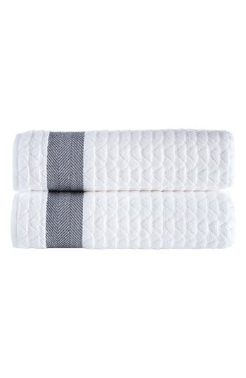 Brooks Brothers Herringbone Cotton Towels In White