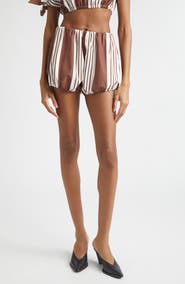 POSSE Rosie Stripe Bubble Hem Shorts