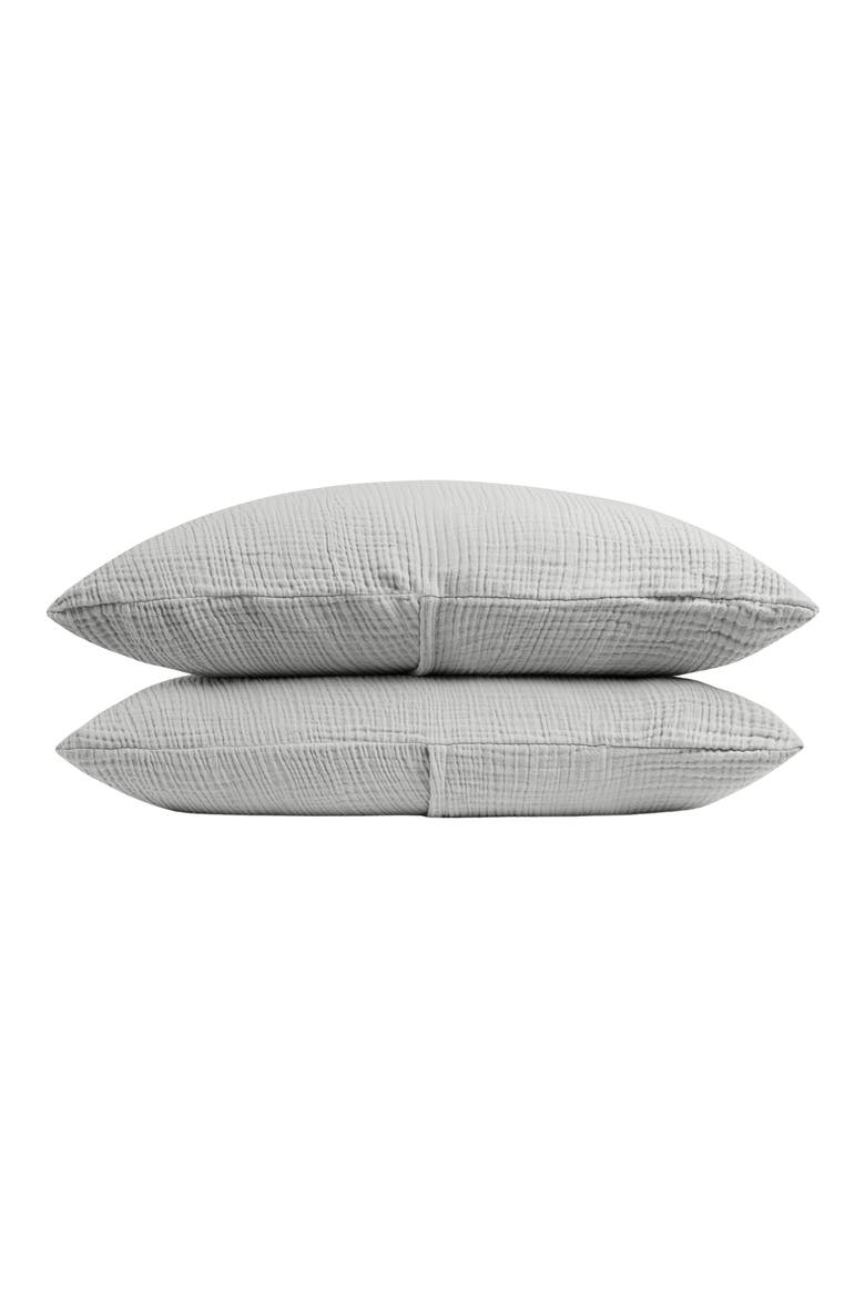 Set of 2 Cloud Organic Cotton Gauze Shams, Main, color, SMOKE
