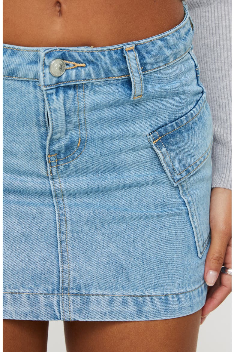 Zakai Denim Cargo Miniskirt, Alternate, color, LIGHT/ PASTEL BLUE