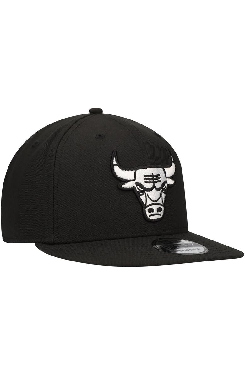 New Era Men's New Era Black Chicago Bulls Chainstitch 9FIFTY Snapback Hat, Alternate, color, 