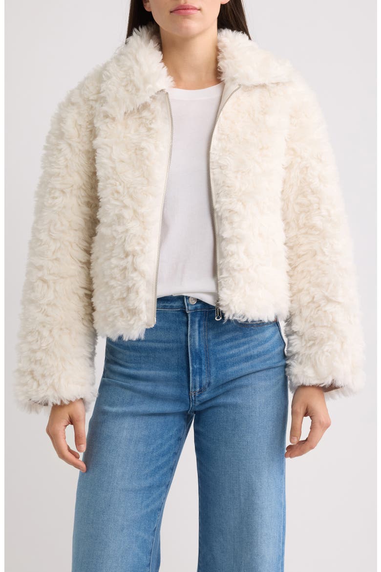 Faux Fur Jacket, Main, color, CREAM