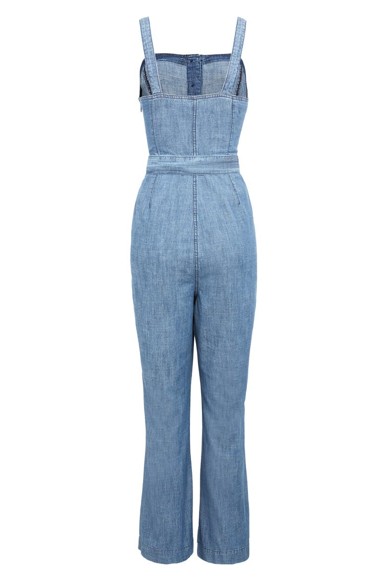 Sleeveless Chambray Jumpsuit, Alternate, color, MEDIUM WASH