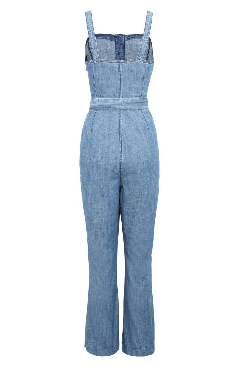Rachel Parcell Sleeveless Chambray Jumpsuit, Alternate, color, 
