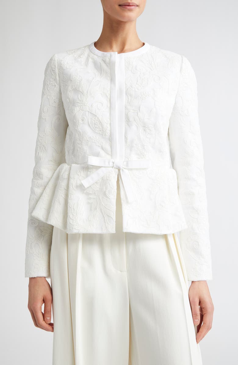 Giambattista Valli Jacquard Peplum Jacket, Main, color, 
