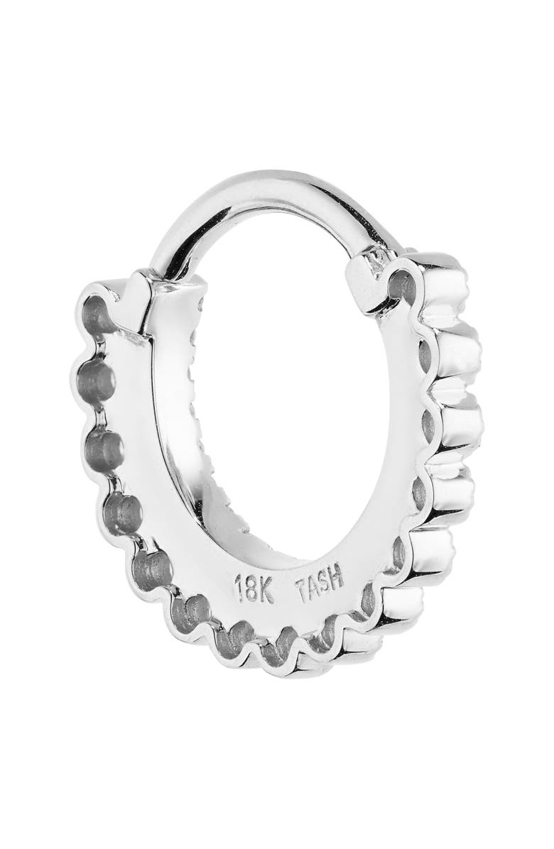 MARIA TASH Apsara Single Diamond Hoop Earring, Alternate, color, White Gold